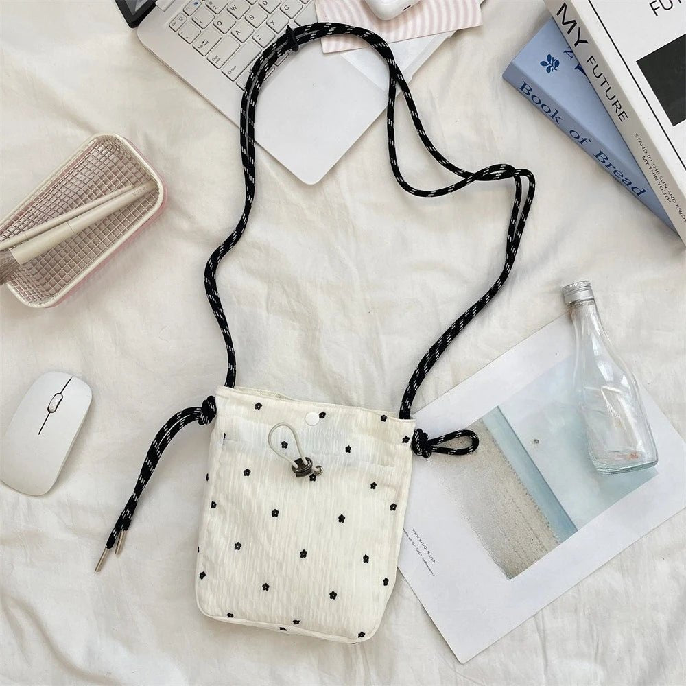SaneShoppe - Women Handbags Female Drawstring Shoulder Bags Cute Mini Large Capacity Crossbody Bags for Women Portable Phone Purse