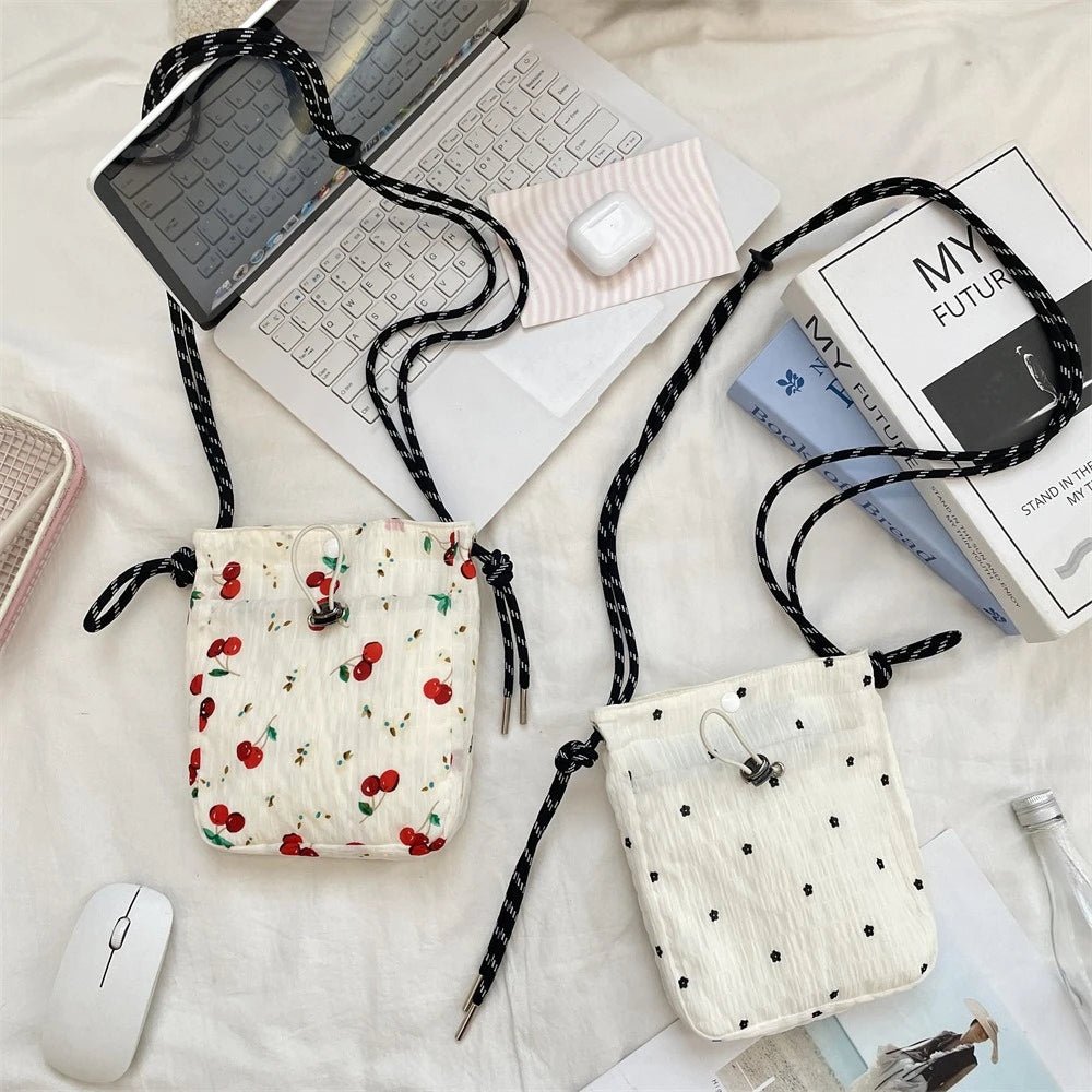 SaneShoppe - Women Handbags Female Drawstring Shoulder Bags Cute Mini Large Capacity Crossbody Bags for Women Portable Phone Purse