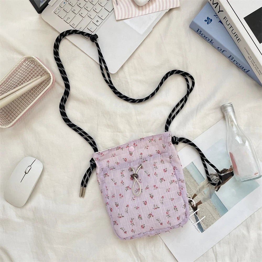 SaneShoppe - Women Handbags Female Drawstring Shoulder Bags Cute Mini Large Capacity Crossbody Bags for Women Portable Phone Purse