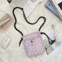 SaneShoppe - Women Handbags Female Drawstring Shoulder Bags Cute Mini Large Capacity Crossbody Bags for Women Portable Phone Purse