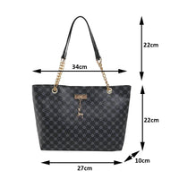 SaneShoppe - Women Luxury Design New Presbyopic Handbag Large Capacity Handbag Fashion Printing Shoulder Bag Trendy Shopping Bag with pendant