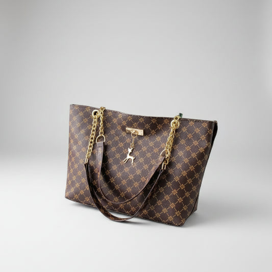 SaneShoppe-Luxury Women's Printed Shoulder Bag with Pendant - Trendy Handbag