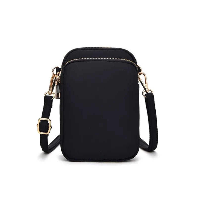 SaneShoppe - Women Mini Bag Crossbody Zipper Shoulder Bags Mobile Phone Purse Vertical Multifunctional Wallet Black Walking Crossbody Bags