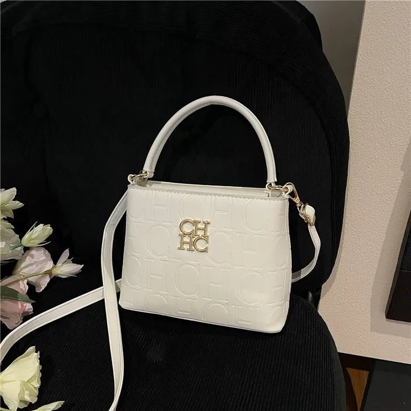 SaneShoppe - Women's Bucket Bag - Spacious Multi - Way Wear (Handheld/Shoulder/Crossbody), Trendy Lettered Design with Inner Compartment