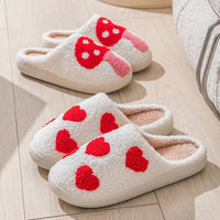 SaneShoppe - Women's Cartoon Slippers Winter Female Home Fluffy Shoes Indoor Plush Cute Red Love Flip - flops Warm Bedroom Slides Wholesale