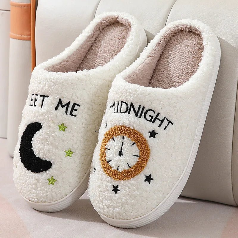 SaneShoppe - Women's Cartoon Slippers Winter Female Home Fluffy Shoes Indoor Plush Cute Red Love Flip - flops Warm Bedroom Slides Wholesale