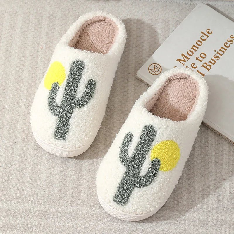 SaneShoppe - Women's Cartoon Slippers Winter Female Home Fluffy Shoes Indoor Plush Cute Red Love Flip - flops Warm Bedroom Slides Wholesale