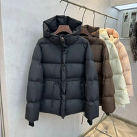 SaneShoppe - Women's Jacket 2025 New Winter Parkas Female Down Cotton Overcoat Hooded Casual Thick Warm Padded Short Coat Ladies Outwear Tops