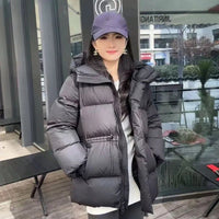 SaneShoppe - Women's Jacket 2025 New Winter Parkas Female Down Cotton Overcoat Hooded Casual Thick Warm Padded Short Coat Ladies Outwear Tops