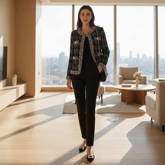 SaneShoppe - Women's Jackets Women's Jacket Spring new Trendy Ladies Short Joker Temperament Small Fragrant Tweed Coat Tweed Coat Cardigan