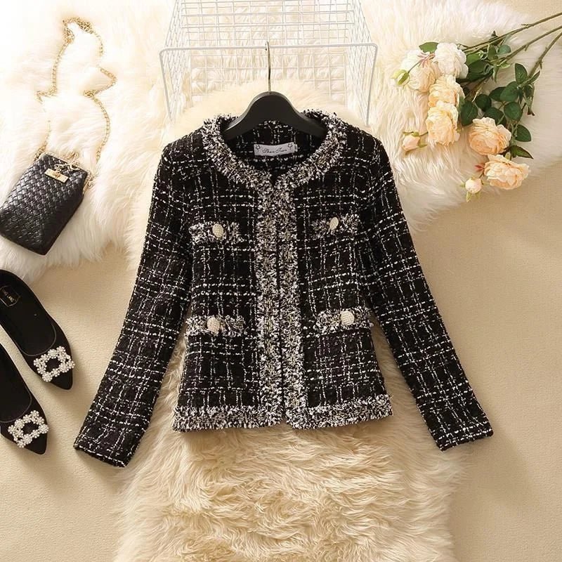SaneShoppe - Women's Jackets Women's Jacket Spring new Trendy Ladies Short Joker Temperament Small Fragrant Tweed Coat Tweed Coat Cardigan