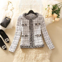 SaneShoppe - Women's Jackets Women's Jacket Spring new Trendy Ladies Short Joker Temperament Small Fragrant Tweed Coat Tweed Coat Cardigan