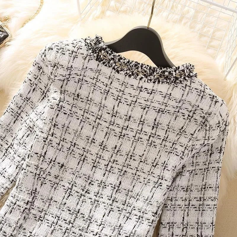 SaneShoppe - Women's Jackets Women's Jacket Spring new Trendy Ladies Short Joker Temperament Small Fragrant Tweed Coat Tweed Coat Cardigan