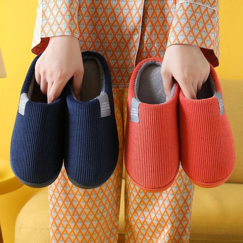 SaneShoppe - Women's Men's Thick Soft Bottom Home Slippers Household Plush Slippers Anti - slip Thermal Slippers Indoor Winter