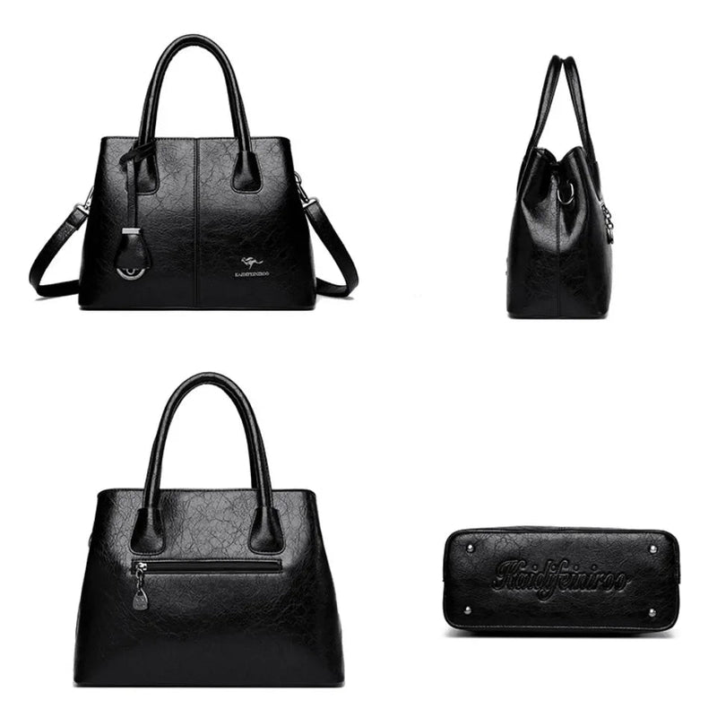 SaneShoppe - Women's PU Leather Handbags Ladies Large Tote Bag Female Square Shoulder Bags Bolsas Femininas Sac Fashion Crossbody Bags Purse