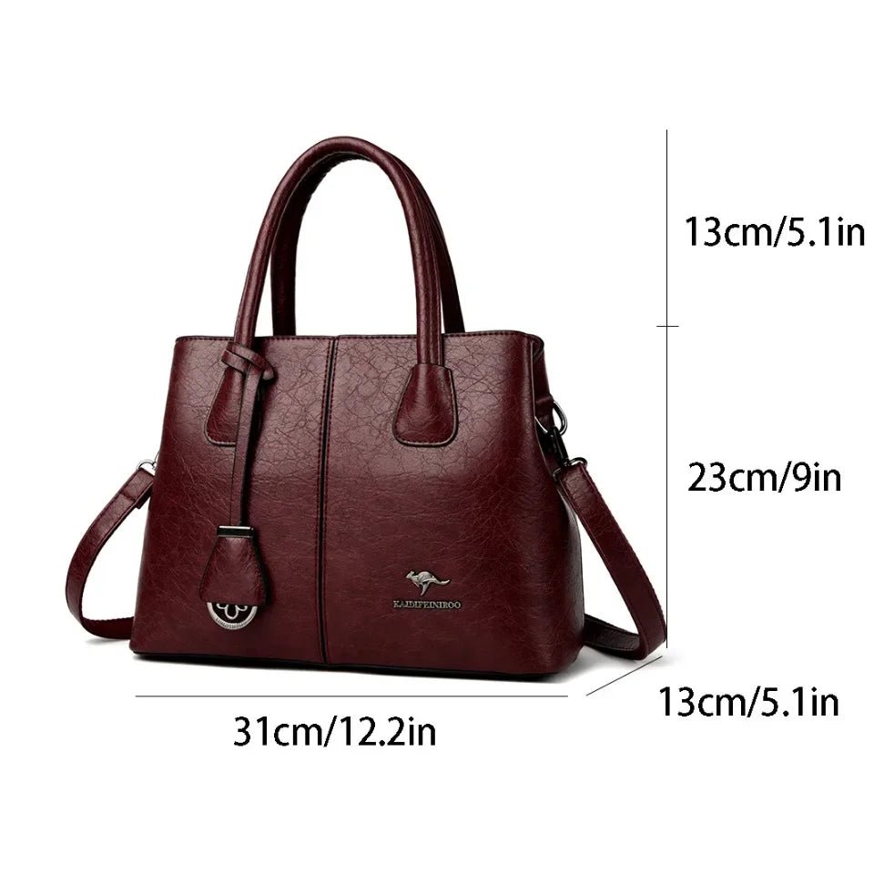 SaneShoppe - Women's PU Leather Handbags Ladies Large Tote Bag Female Square Shoulder Bags Bolsas Femininas Sac Fashion Crossbody Bags Purse
