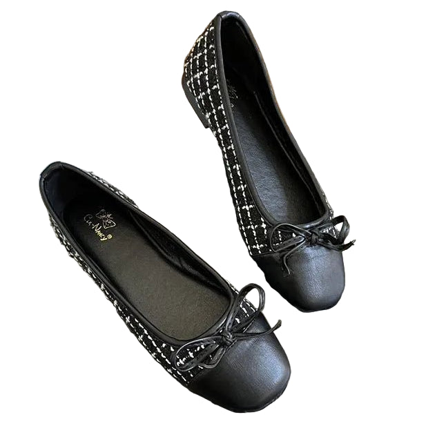 SaneShoppe - Women's Shoes Autumn New Ballet Shoes Leather Round Head Women's Shoes Flat Casual Classic Breathable Style Ladies Single Shoes