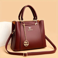 SaneShoppe - Women's shoulder bag 2025 new model tote middle - aged handbag versatile, grand, fashionable, imitation leather cross - body bag