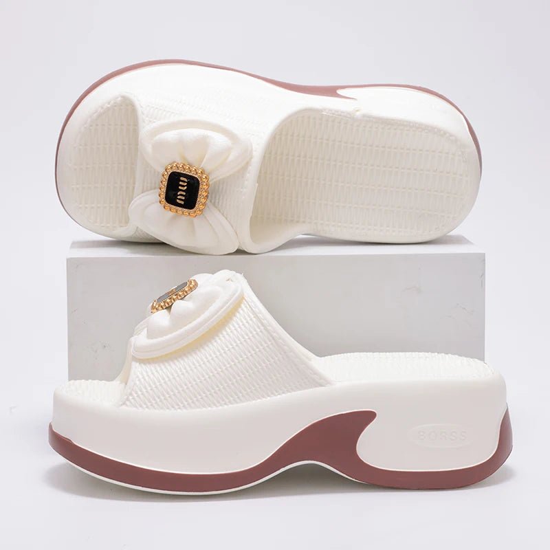 SaneShoppe - Women's Slippers Women High Heels Summer New Fashion Thick - soled Slippers Soft High - value Versatile
