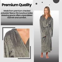 SaneShoppe - Women's Stripe Jacquard Soft Warm Long Dressing Gown with Belt and Pockets Cosy Shawl Collar Loungewear Robe By Daisy Dreamer