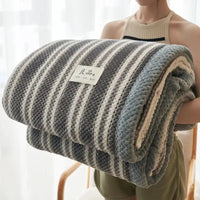 SaneShoppe - WOSTAR Chenille Yarn Knitted Thermal Blanket Warm Winter Crochet Handmade Knit Throw Bedspread Cozy Bed Cover Extra Large Size