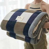 SaneShoppe - WOSTAR Chenille Yarn Knitted Thermal Blanket Warm Winter Crochet Handmade Knit Throw Bedspread Cozy Bed Cover Extra Large Size