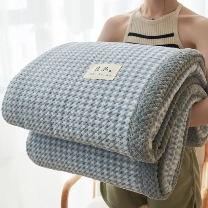 SaneShoppe - WOSTAR Chenille Yarn Knitted Thermal Blanket Warm Winter Crochet Handmade Knit Throw Bedspread Cozy Bed Cover Extra Large Size