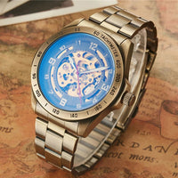 SaneShoppe-Men's Waterproof Automatic Mechanical Retro Watch with Genuine Leather Band