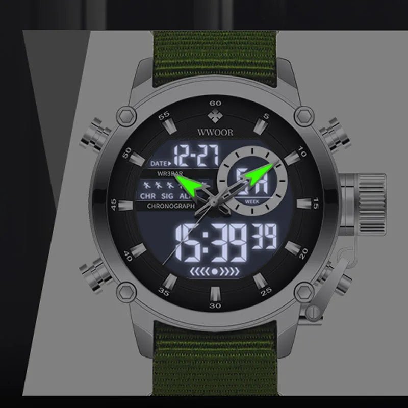 SaneShoppe-WWOOR Men's Luxury Business Digital Quartz Watch Sports Waterproof