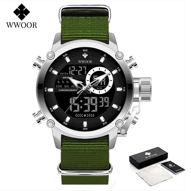 SaneShoppe-WWOOR Men's Luxury Business Digital Quartz Watch Sports Waterproof