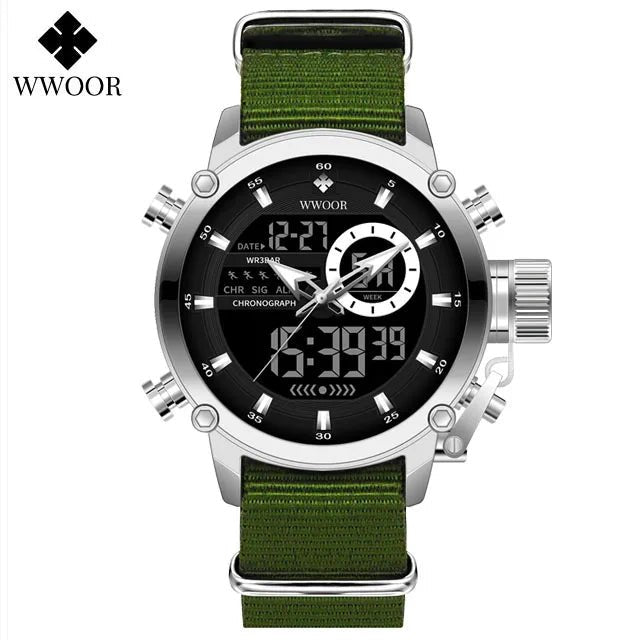 SaneShoppe-WWOOR Men's Luxury Business Digital Quartz Watch Sports Waterproof