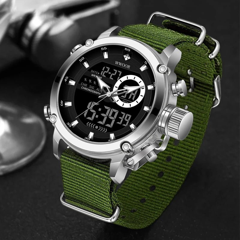 SaneShoppe-WWOOR Men's Luxury Business Digital Quartz Watch Sports Waterproof