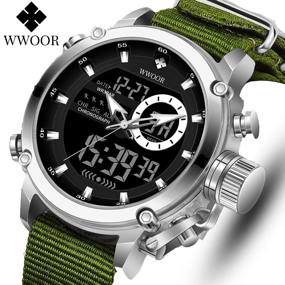 SaneShoppe-WWOOR Men's Luxury Business Digital Quartz Watch Sports Waterproof