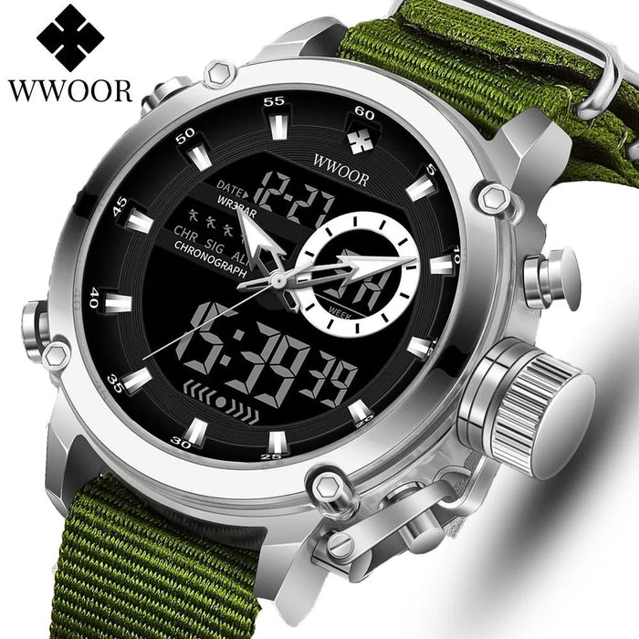 SaneShoppe-WWOOR Men's Luxury Business Digital Quartz Watch Sports Waterproof