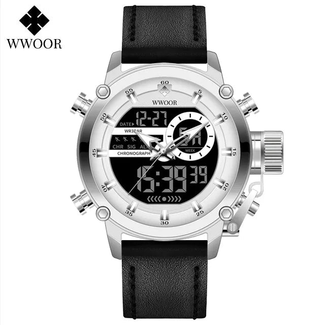 SaneShoppe-WWOOR Men's Luxury Business Digital Quartz Watch Sports Waterproof