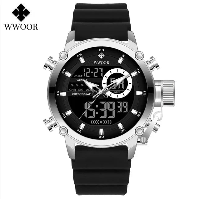 SaneShoppe-WWOOR Men's Luxury Business Digital Quartz Watch Sports Waterproof