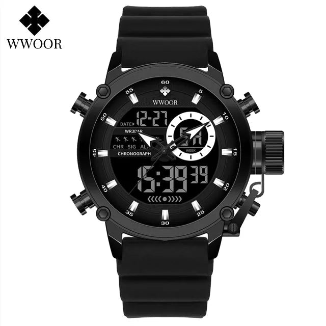 SaneShoppe-WWOOR Men's Luxury Business Digital Quartz Watch Sports Waterproof