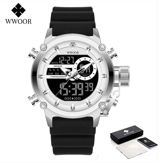 SaneShoppe-WWOOR Men's Luxury Business Digital Quartz Watch Sports Waterproof