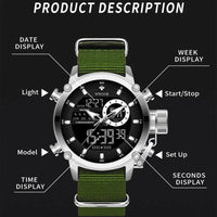 SaneShoppe-WWOOR Men's Luxury Business Digital Quartz Watch Sports Waterproof