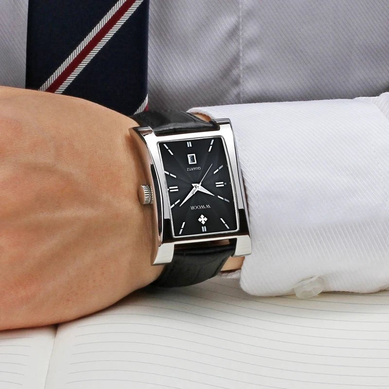 SaneShoppe-Wwoor Men's Waterproof Business Watch Leather Wristwatches