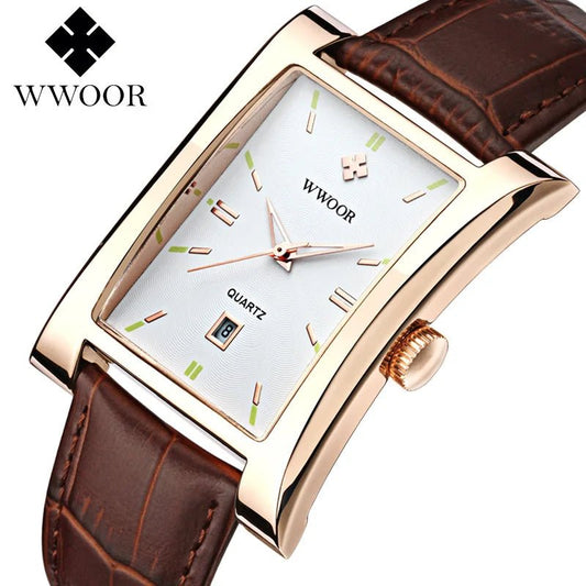 SaneShoppe-Wwoor Men's Waterproof Business Watch Leather Wristwatches