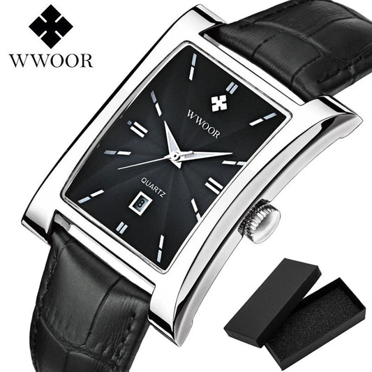 SaneShoppe-Wwoor Men's Waterproof Business Watch Leather Wristwatches