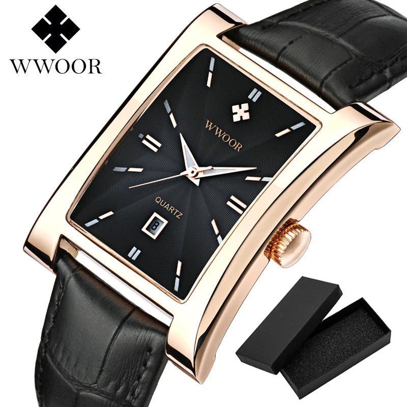 SaneShoppe-Wwoor Men's Waterproof Business Watch Leather Wristwatches