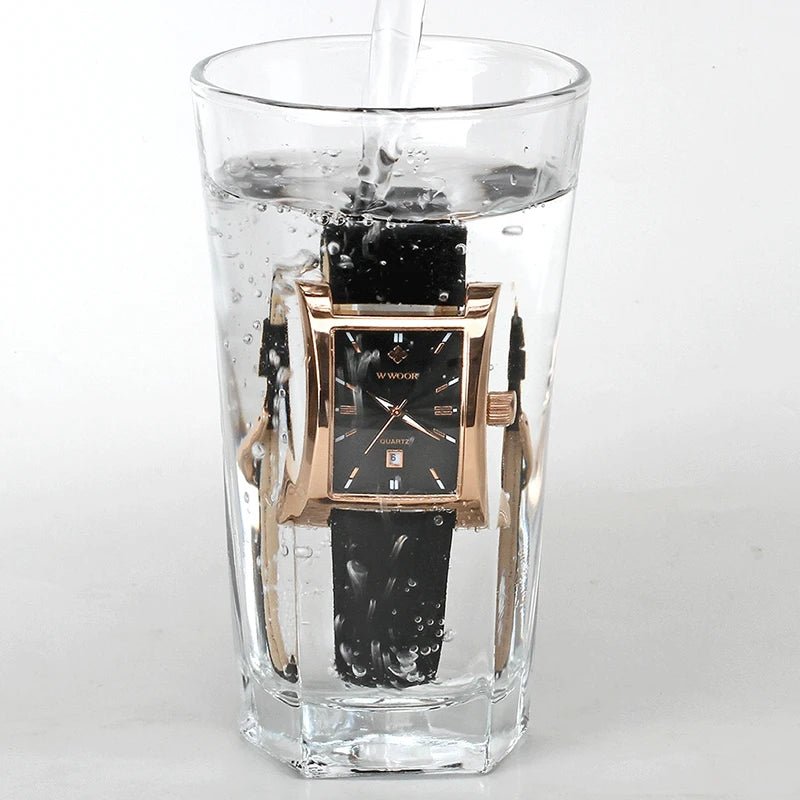 SaneShoppe-Wwoor Men's Waterproof Business Watch Leather Wristwatches