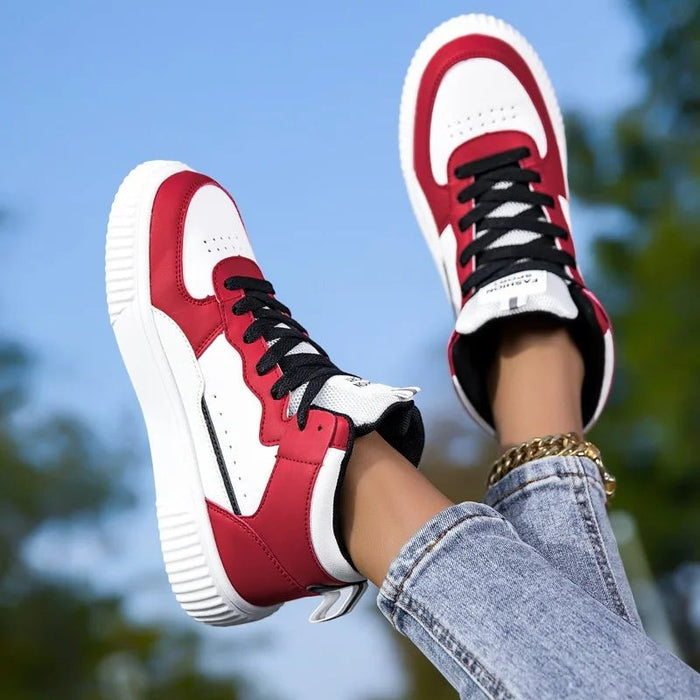 SaneShoppe - YRZL High Top Sneakers Unisex Waterproof Pu Leather Lightweight Sports Shoes Wear Resistant Tennis Shoes for Men Women