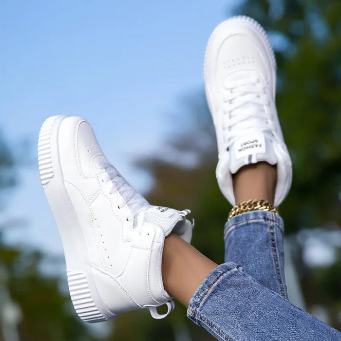 SaneShoppe - YRZL High Top Sneakers Unisex Waterproof Pu Leather Lightweight Sports Shoes Wear Resistant Tennis Shoes for Men Women