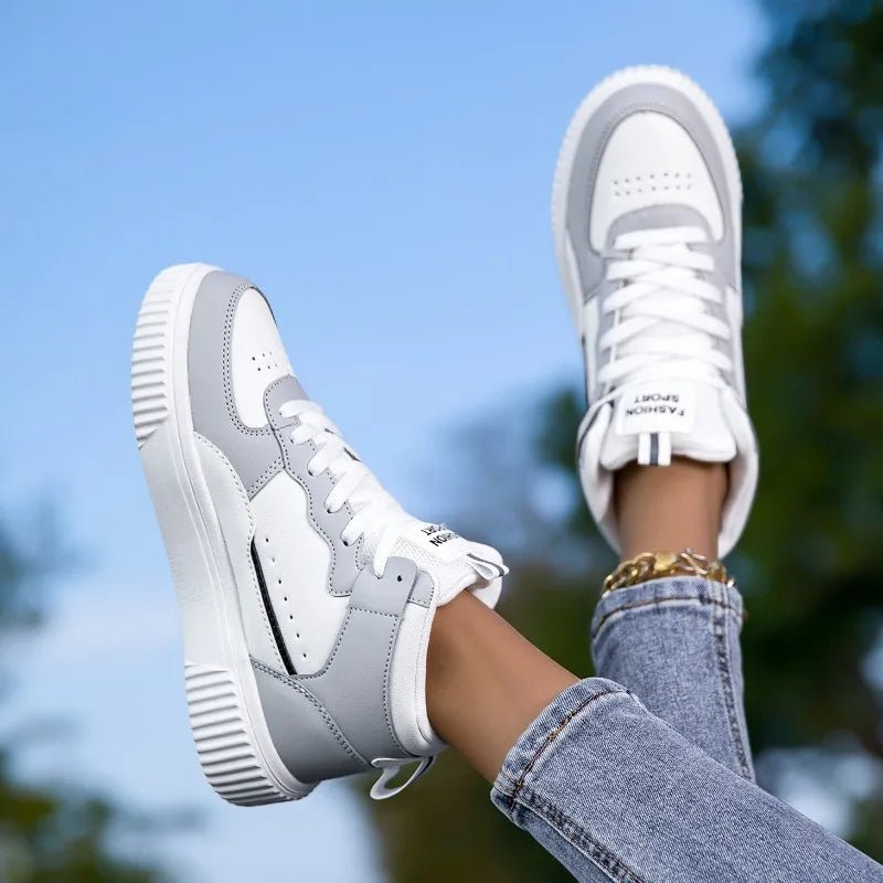 SaneShoppe - YRZL High Top Sneakers Unisex Waterproof Pu Leather Lightweight Sports Shoes Wear Resistant Tennis Shoes for Men Women