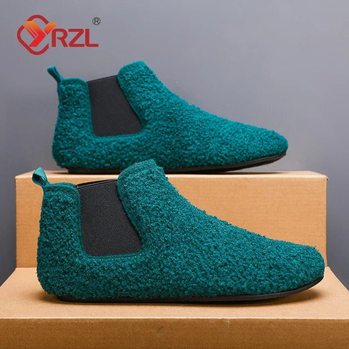 SaneShoppe - YRZL Winter Warm Cotton Shoes Men Indoor Home Slipper Thin Bottom Plush Cotton Man Casual Shoes Soft Sole Anti - slip Slippers Man