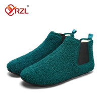 SaneShoppe - YRZL Winter Warm Cotton Shoes Men Indoor Home Slipper Thin Bottom Plush Cotton Man Casual Shoes Soft Sole Anti - slip Slippers Man