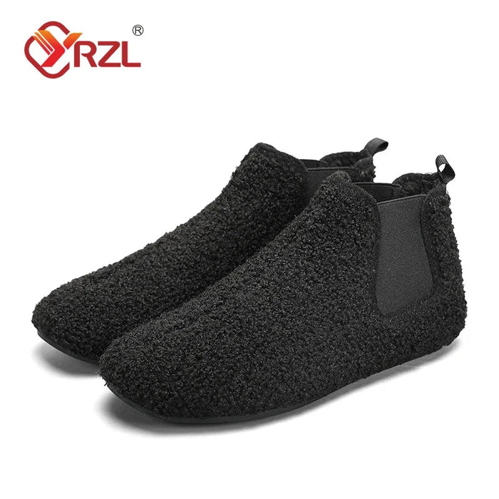 SaneShoppe - YRZL Winter Warm Cotton Shoes Men Indoor Home Slipper Thin Bottom Plush Cotton Man Casual Shoes Soft Sole Anti - slip Slippers Man